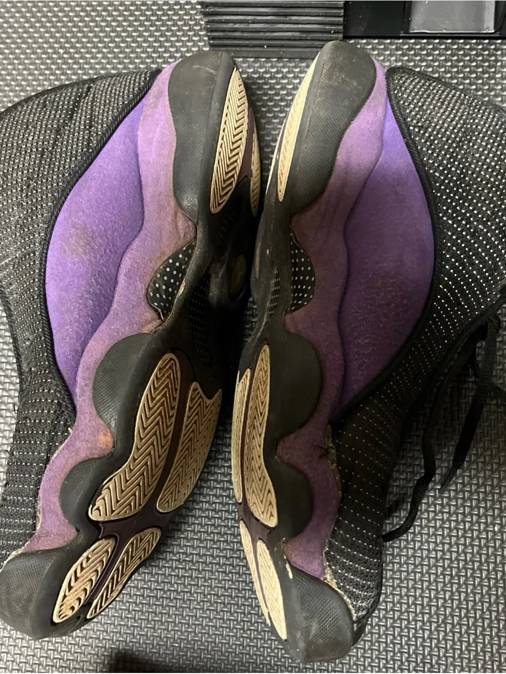 Jordan Kids Black and Purple High-Top Sneakers